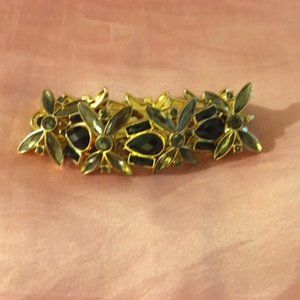 Black, grey, gold stretch bracelet